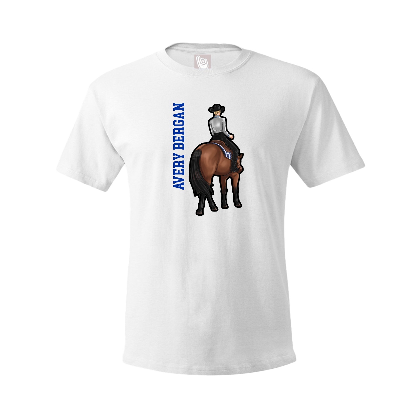Tee — Name Vertical in White