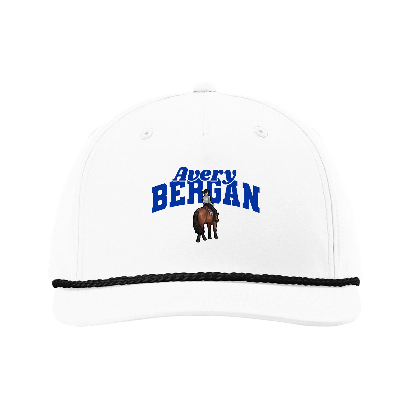 Five-Panel Classic Rope Cap — Signature Arch in White