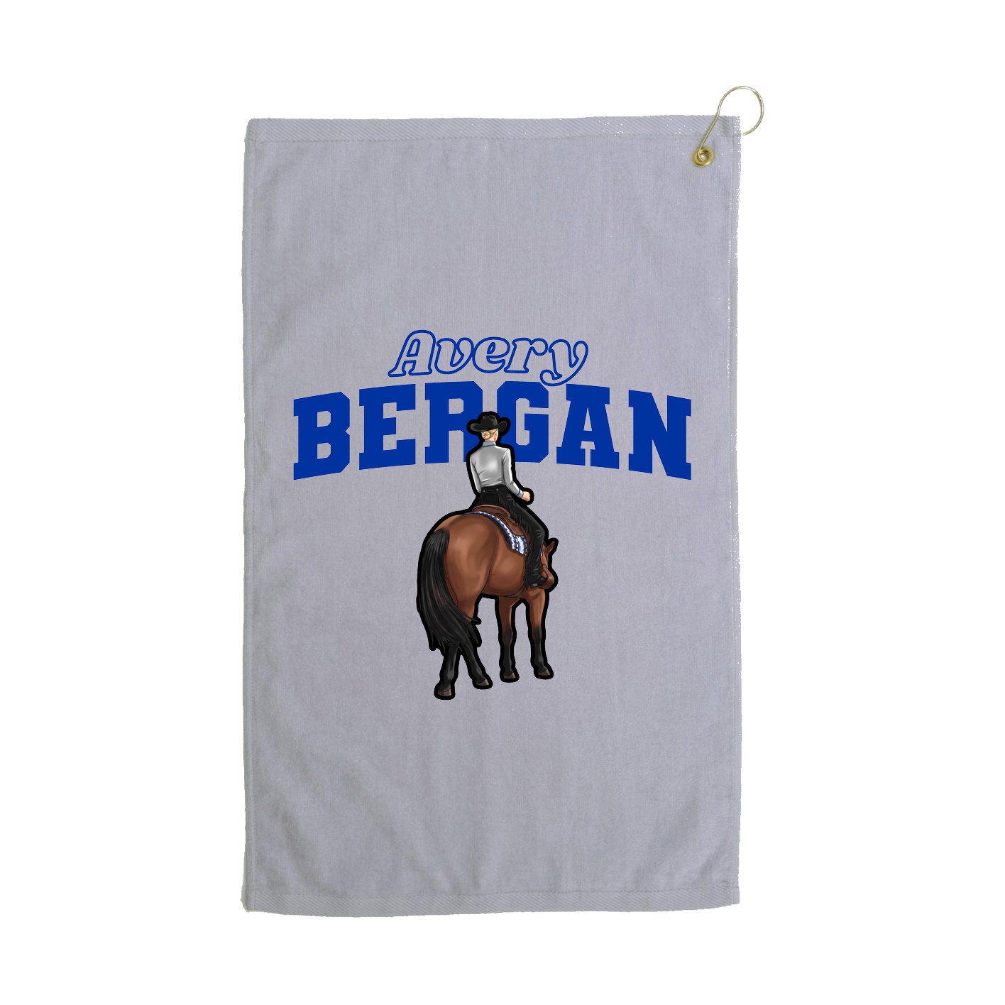 Golf Towel — Name Arch in Grey
