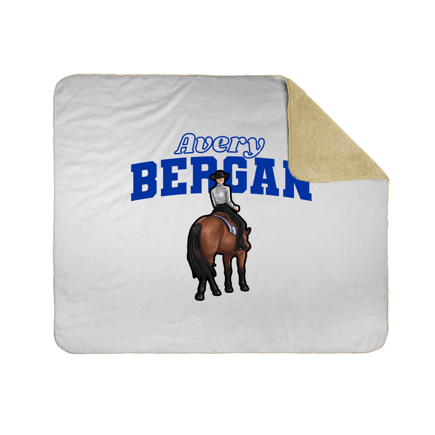 Throw Blanket — Name Arch in White
