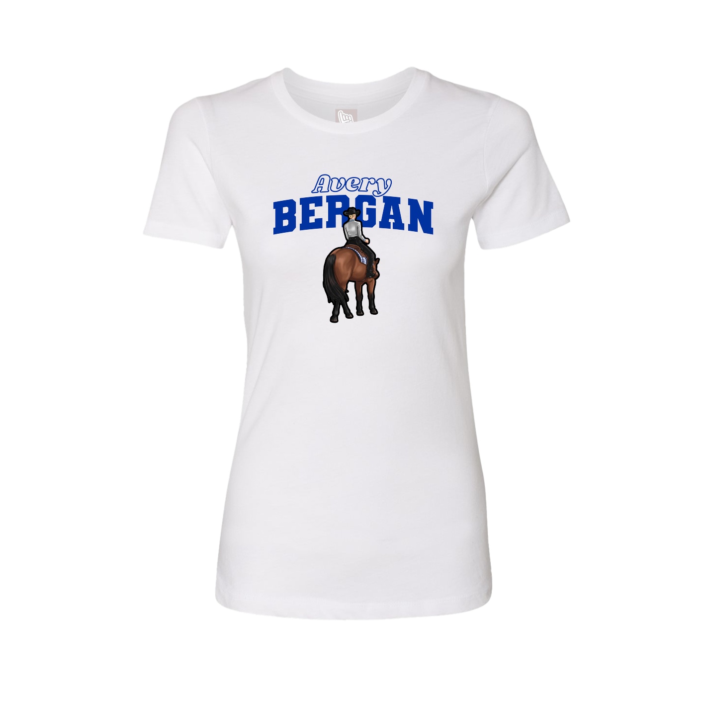 Fitted Women's Tee — Name Arch in White