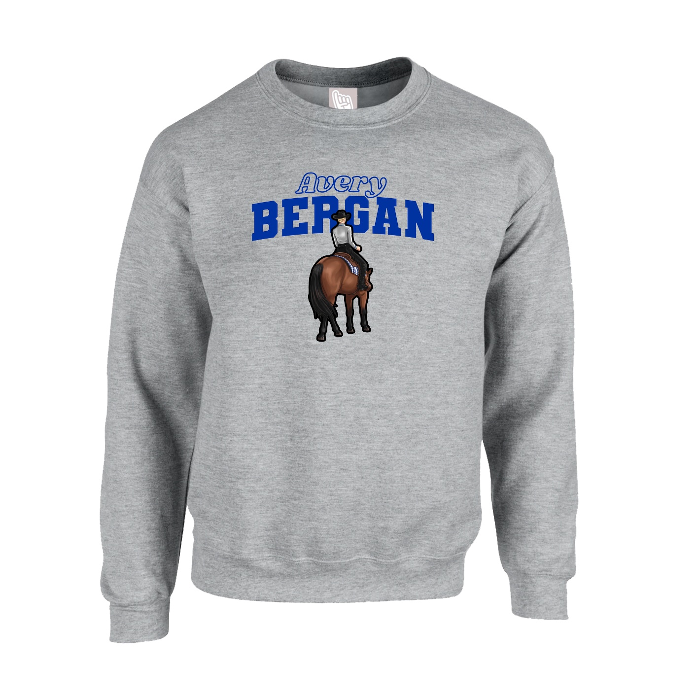Fleece Crew — Name Arch in Grey