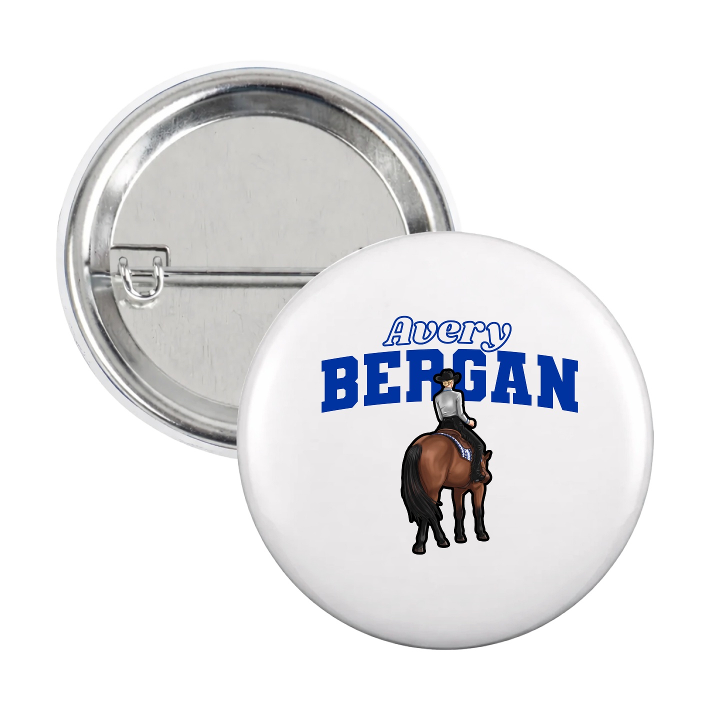 Game Day Button — Name Arch in White
