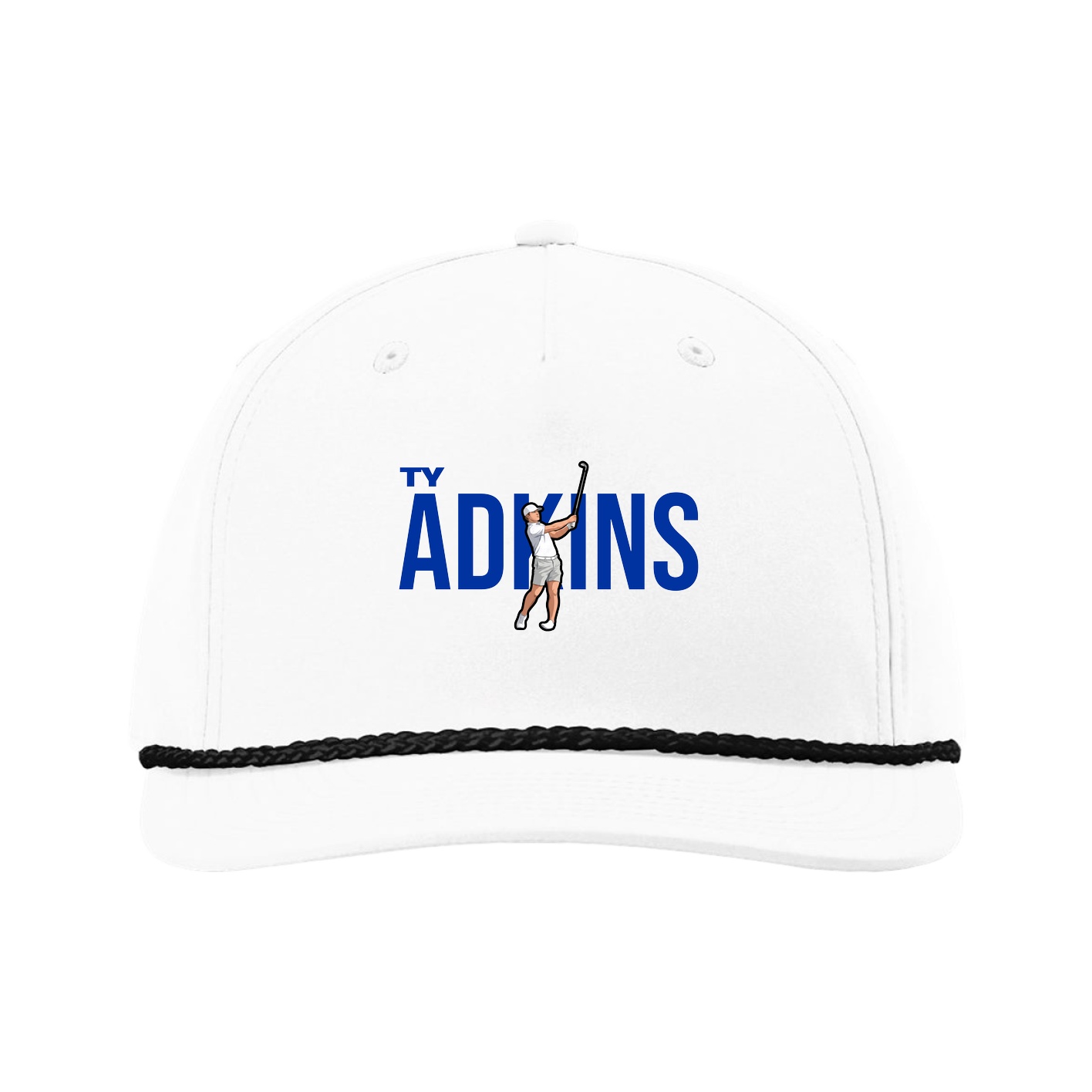 Five-Panel Classic Rope Cap — Player Name in White
