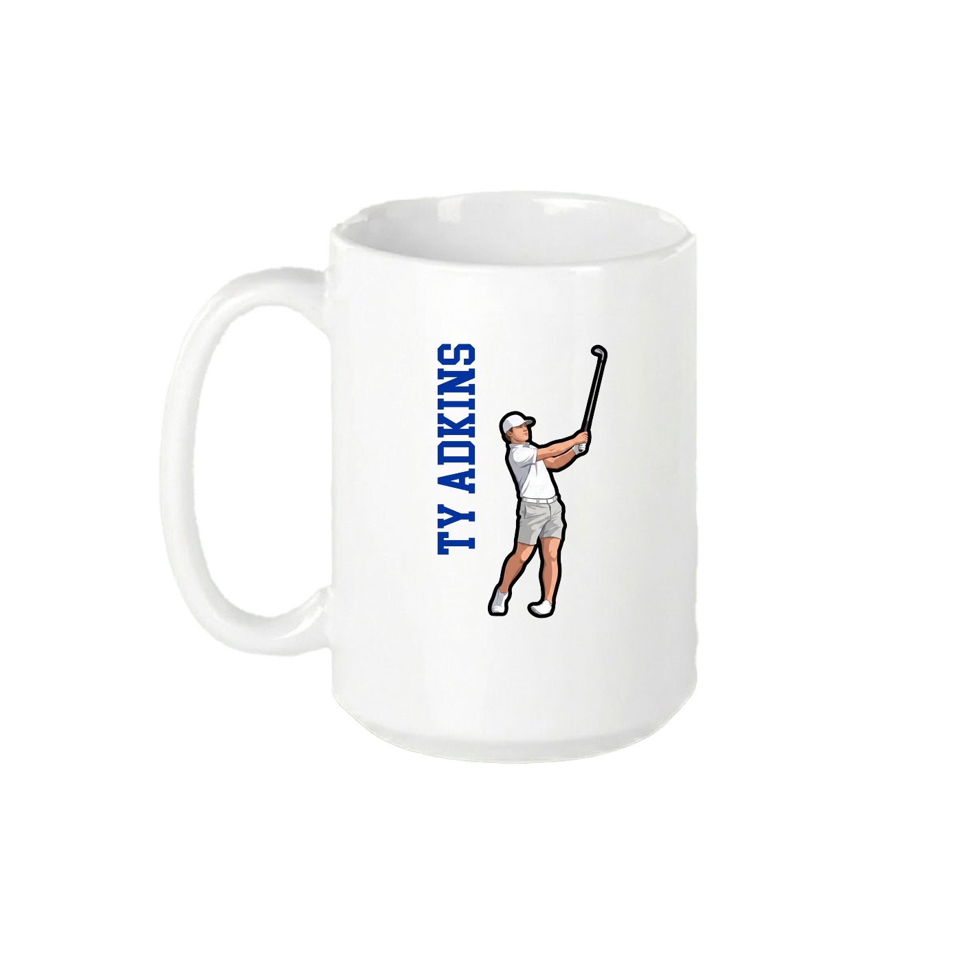 15oz Coffee Mug — Name Vertical in White