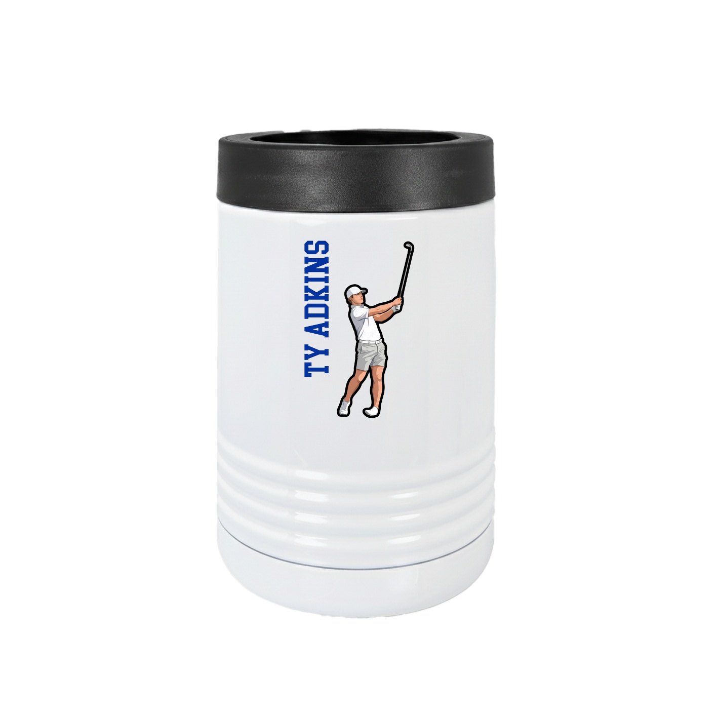 Beverage Holder — Name Vertical in White