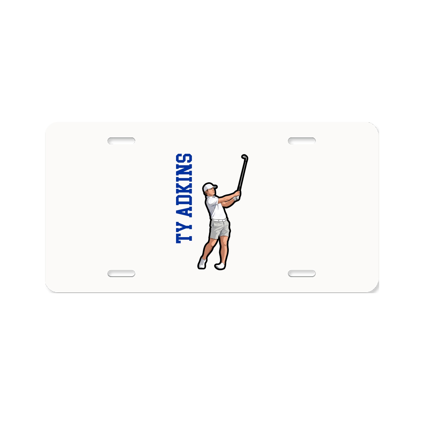 License Plate — Name Vertical in Classic