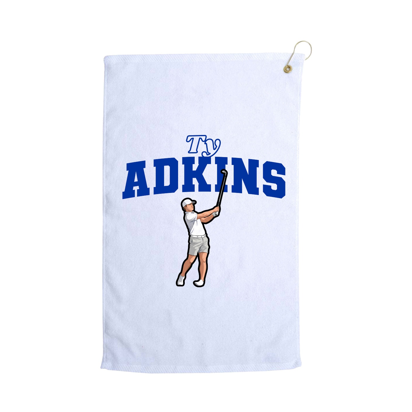 Golf Towel — Name Arch in White