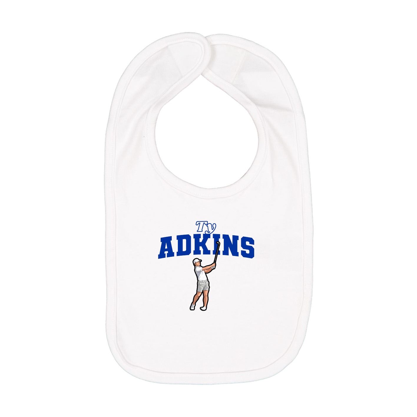 Infant Bib — Name Arch in White