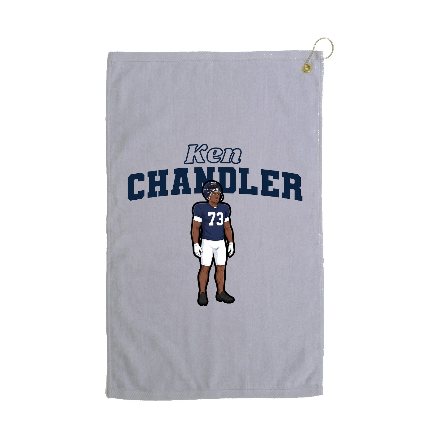 Golf Towel — Name Arch in Grey