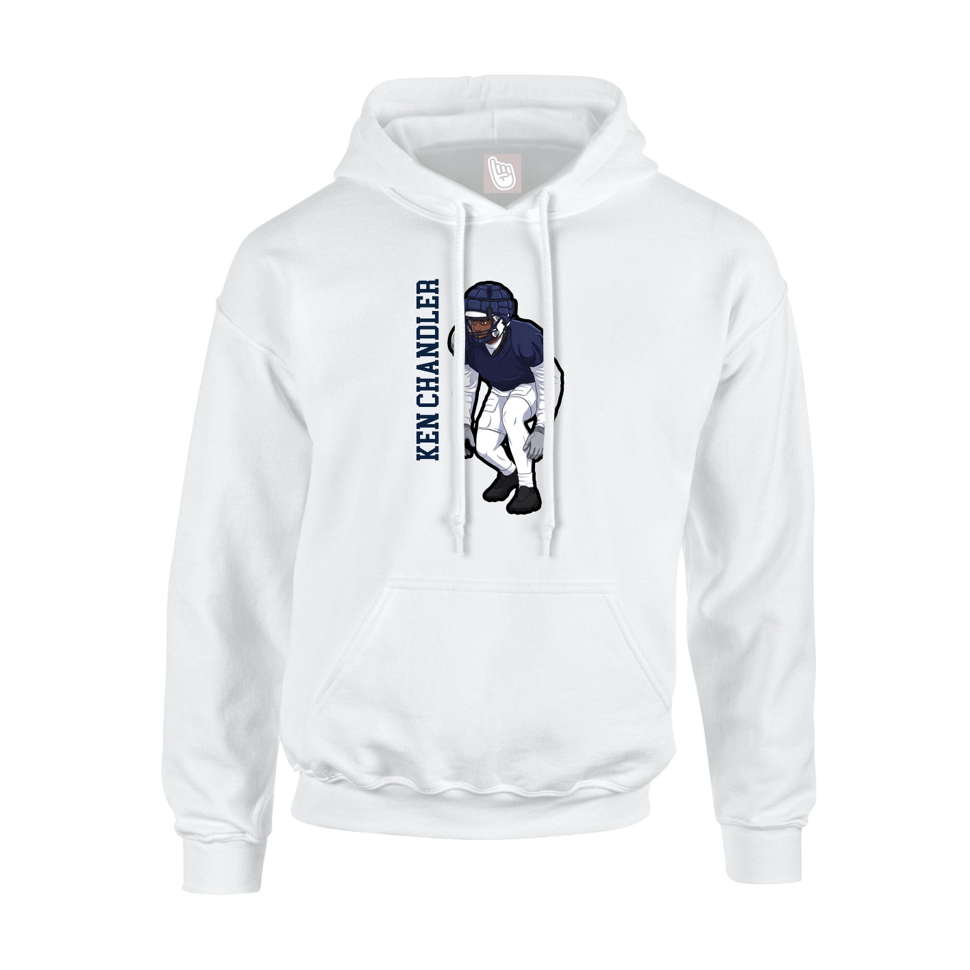Youth Hoodie — Name Vertical in White