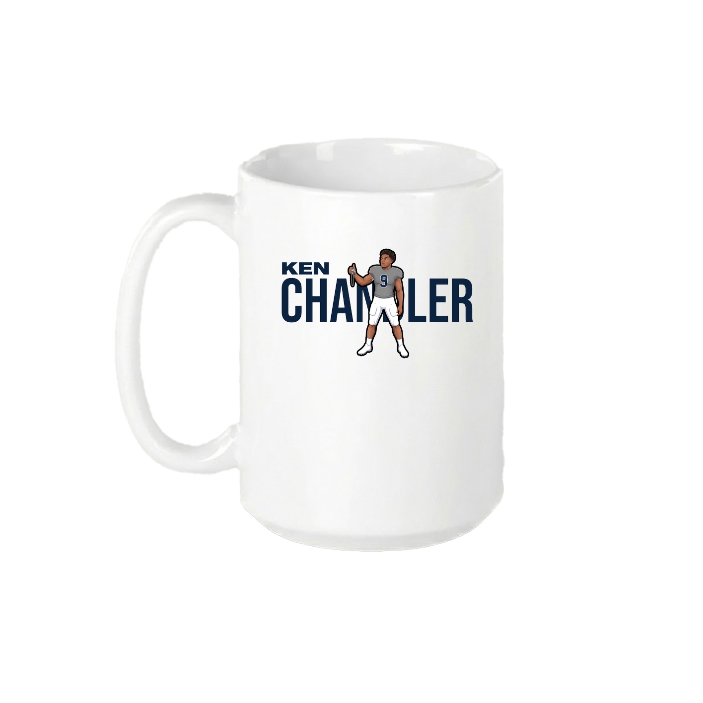15oz Coffee Mug — Player Name in White