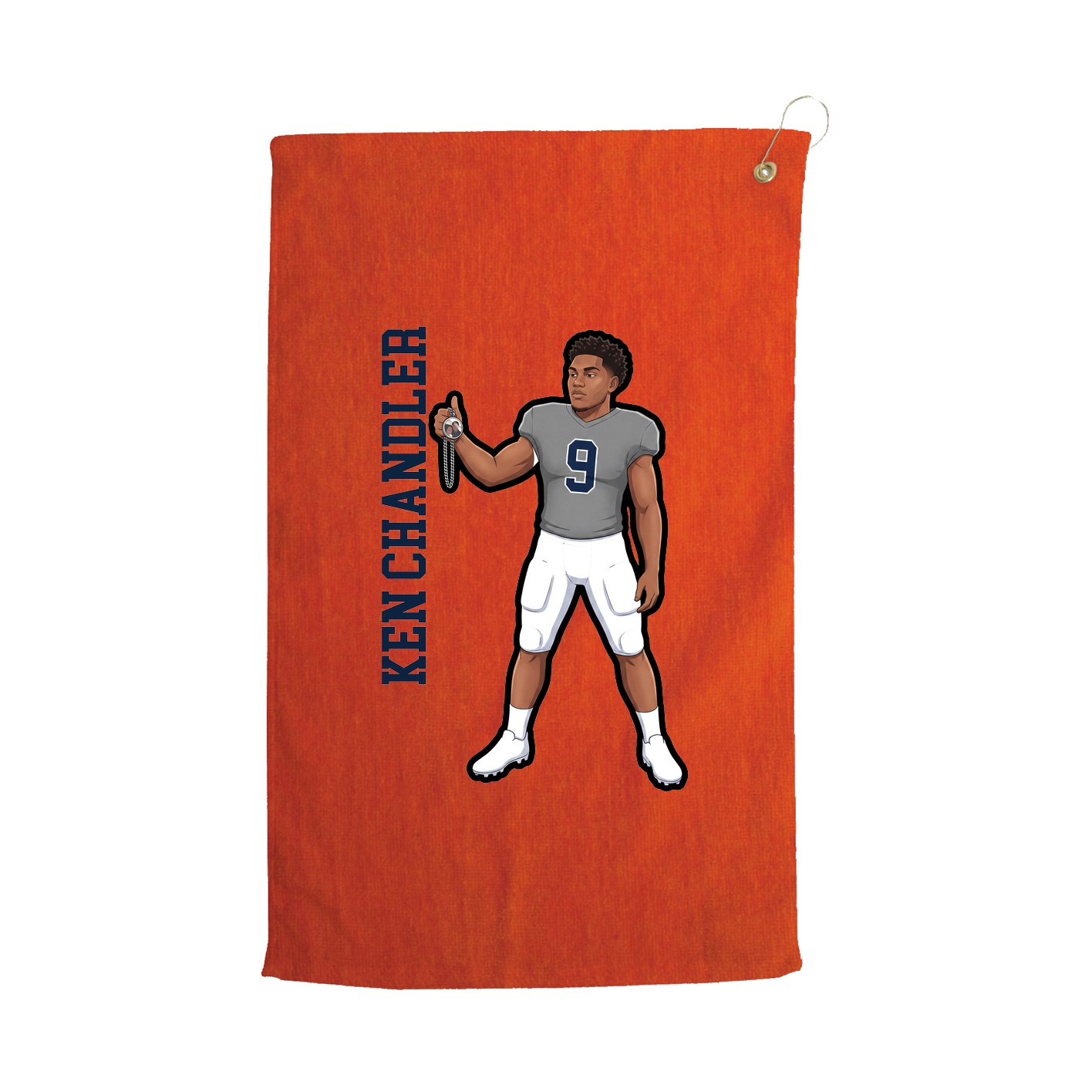 Golf Towel — Name Vertical in Orange