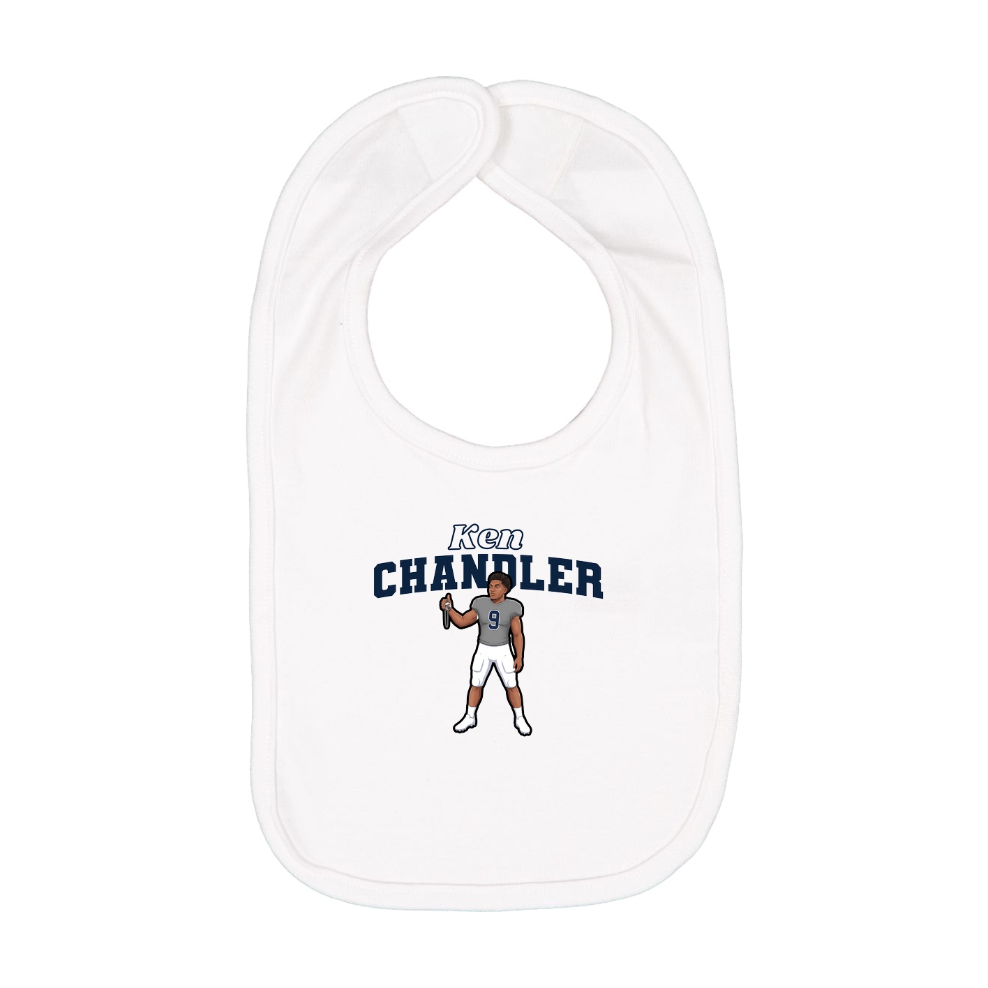 Infant Bib — Name Arch in White
