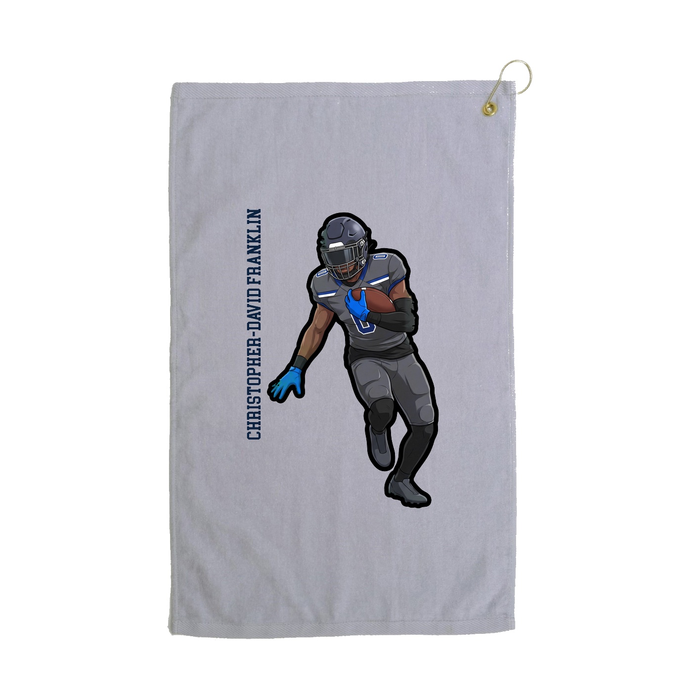 Golf Towel — Name Vertical in Grey