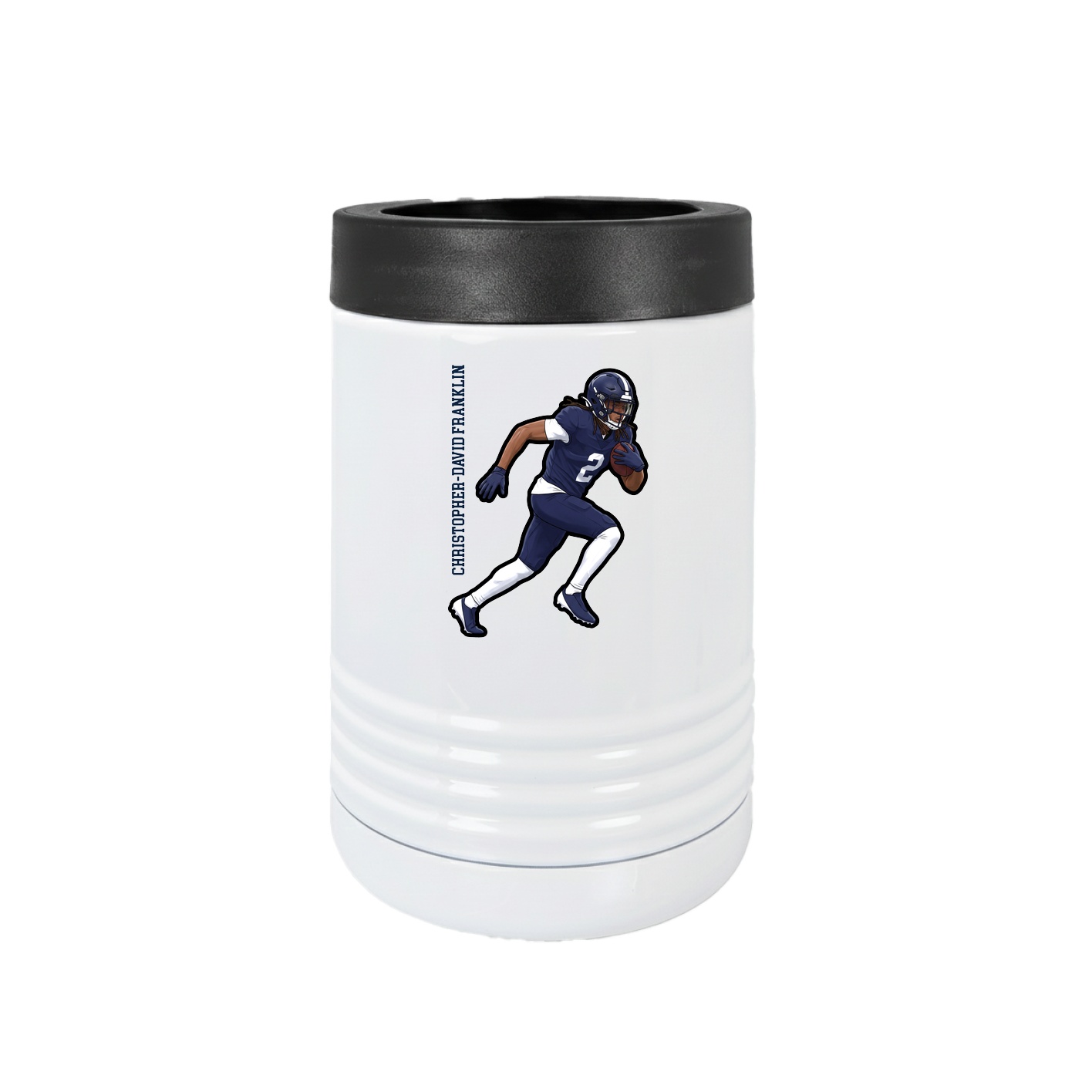 Beverage Holder — Name Vertical in White