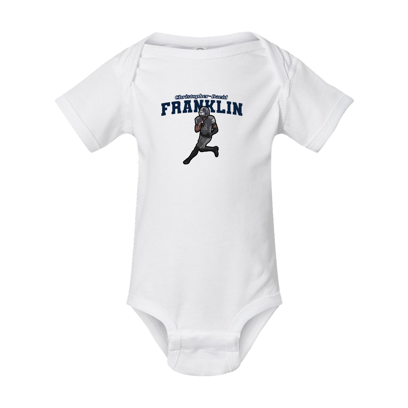 Baby Onesie — Name Arch in White
