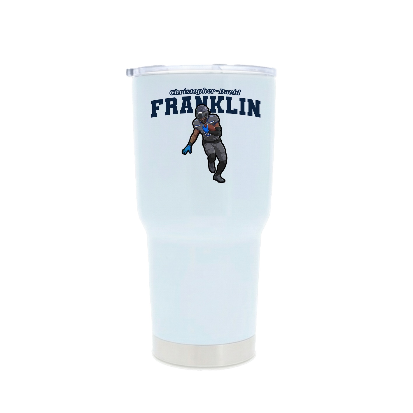 30oz Stainless Steel Tumbler — Name Arch in White