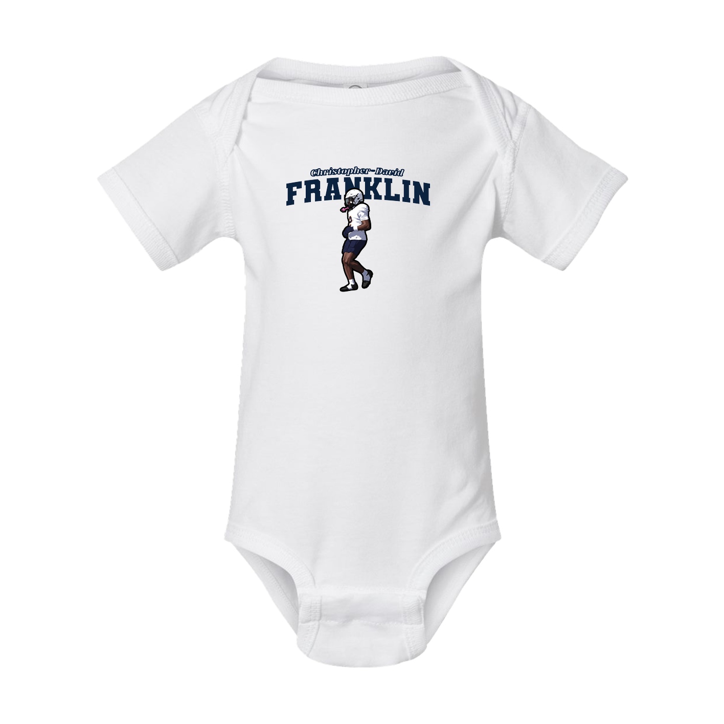 Baby Onesie — Name Arch in White