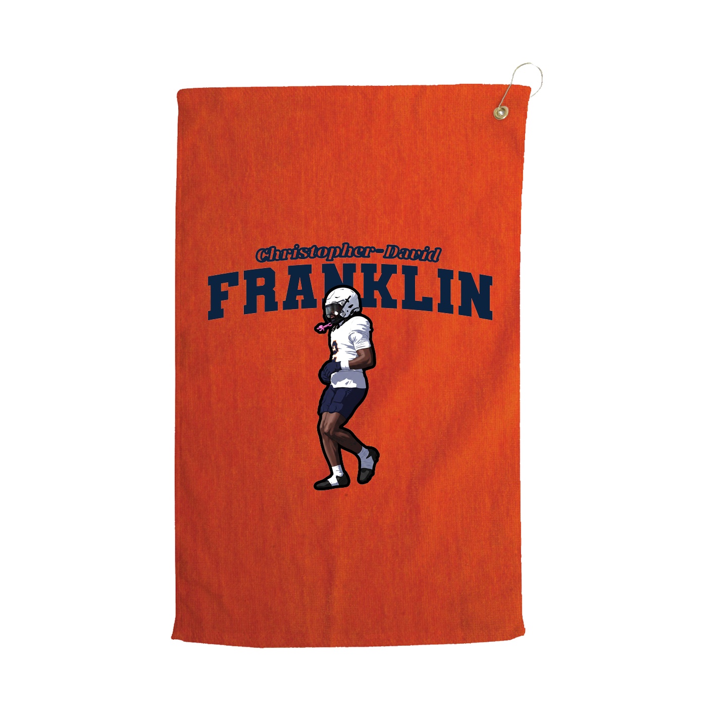 Golf Towel — Name Arch in Orange
