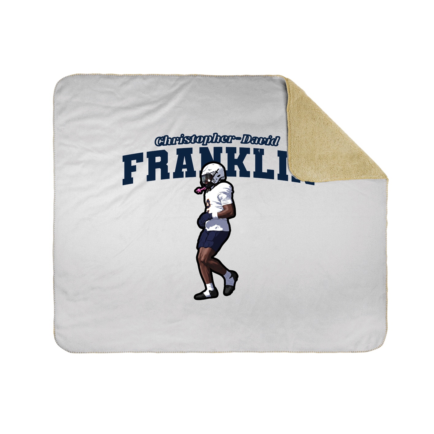 Throw Blanket — Name Arch in White