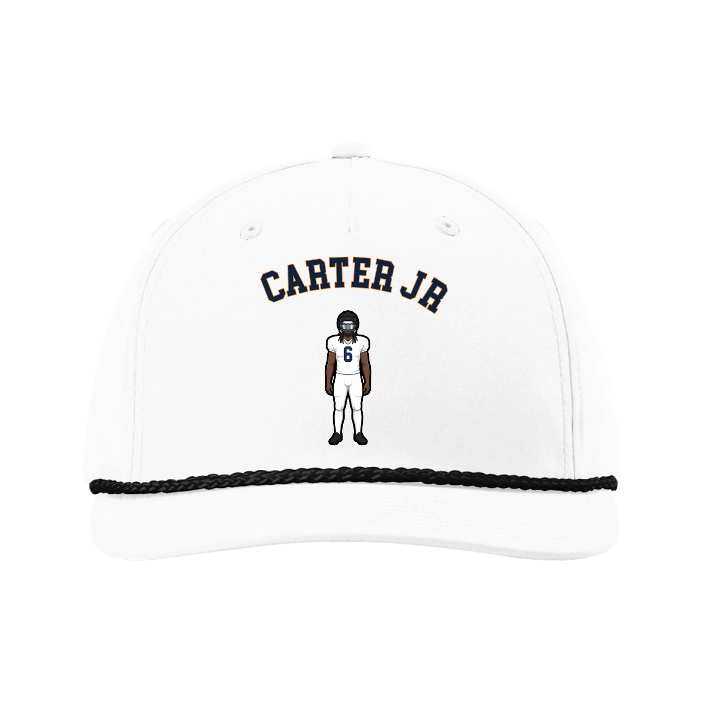 Five-Panel Classic Rope Cap — Shirsey Arch in White