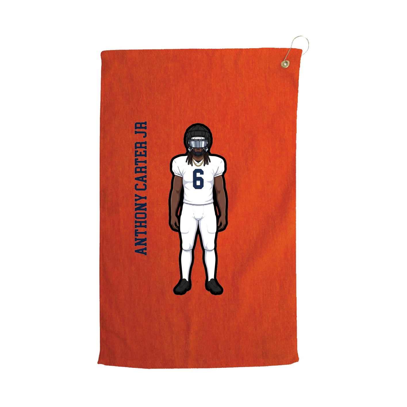 Golf Towel — Name Vertical in Orange