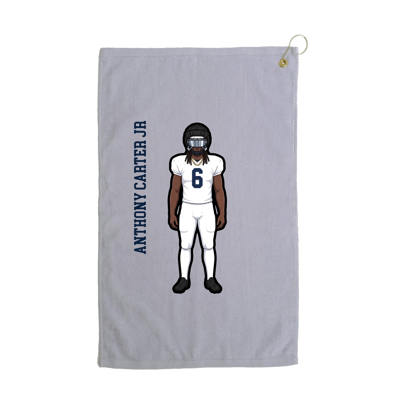Golf Towel — Name Vertical in Grey