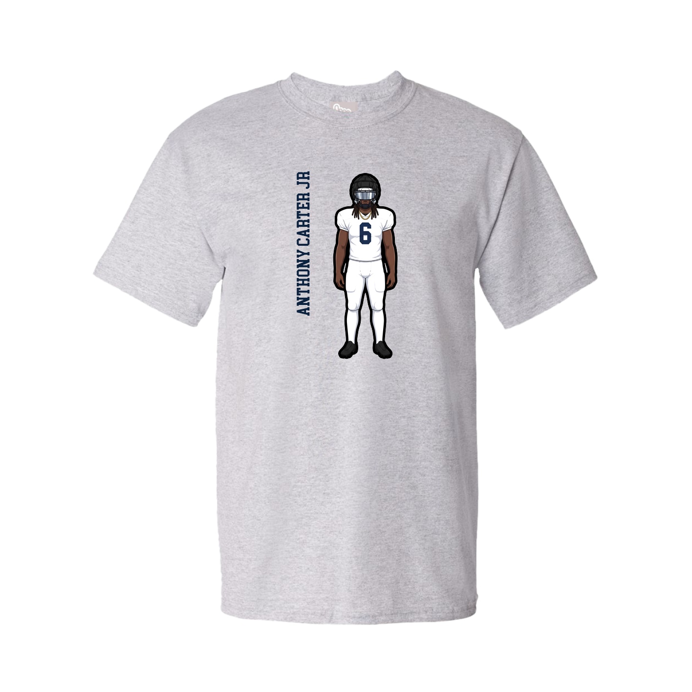 Tee — Name Vertical in Grey