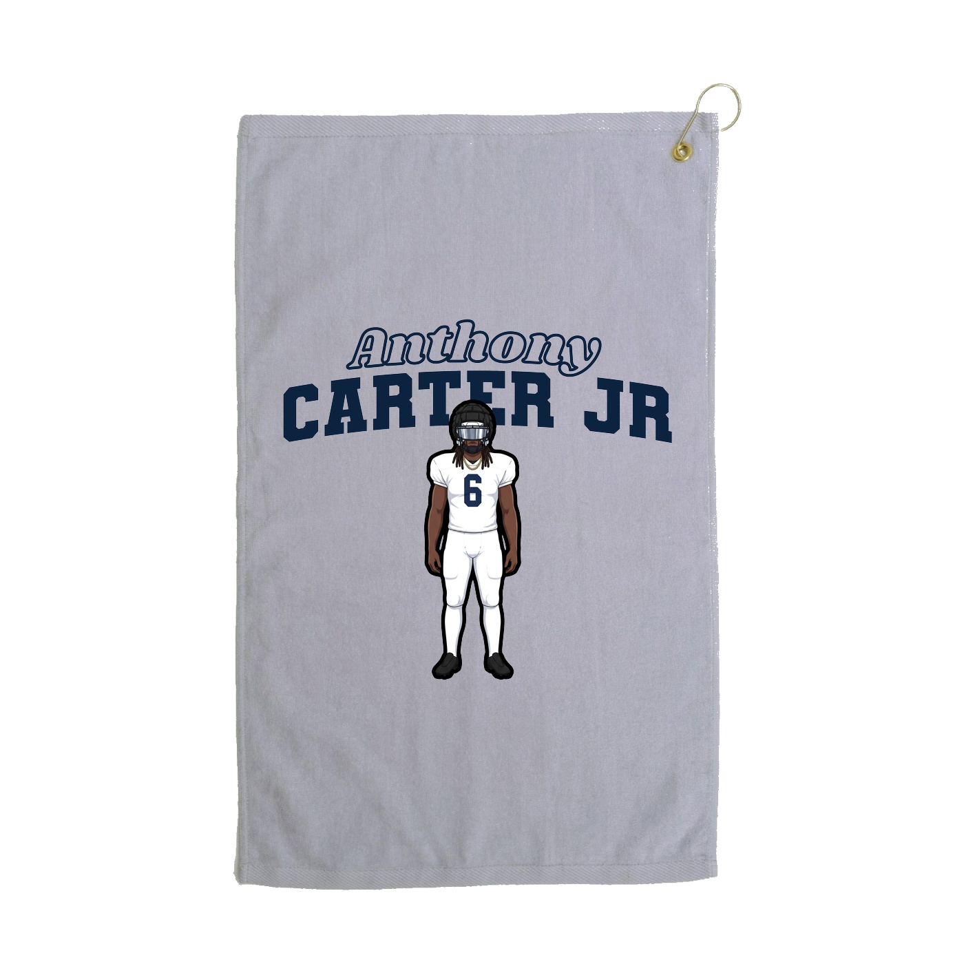 Golf Towel — Name Arch in Grey