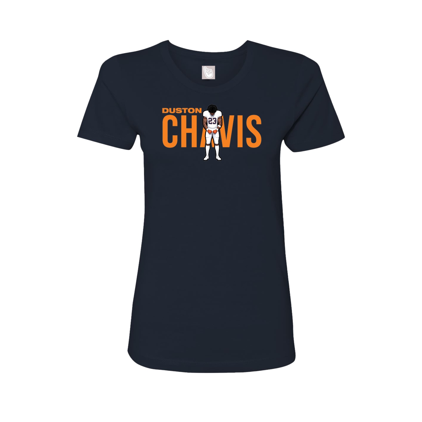 Fitted Women's Tee — Player Name in Navy