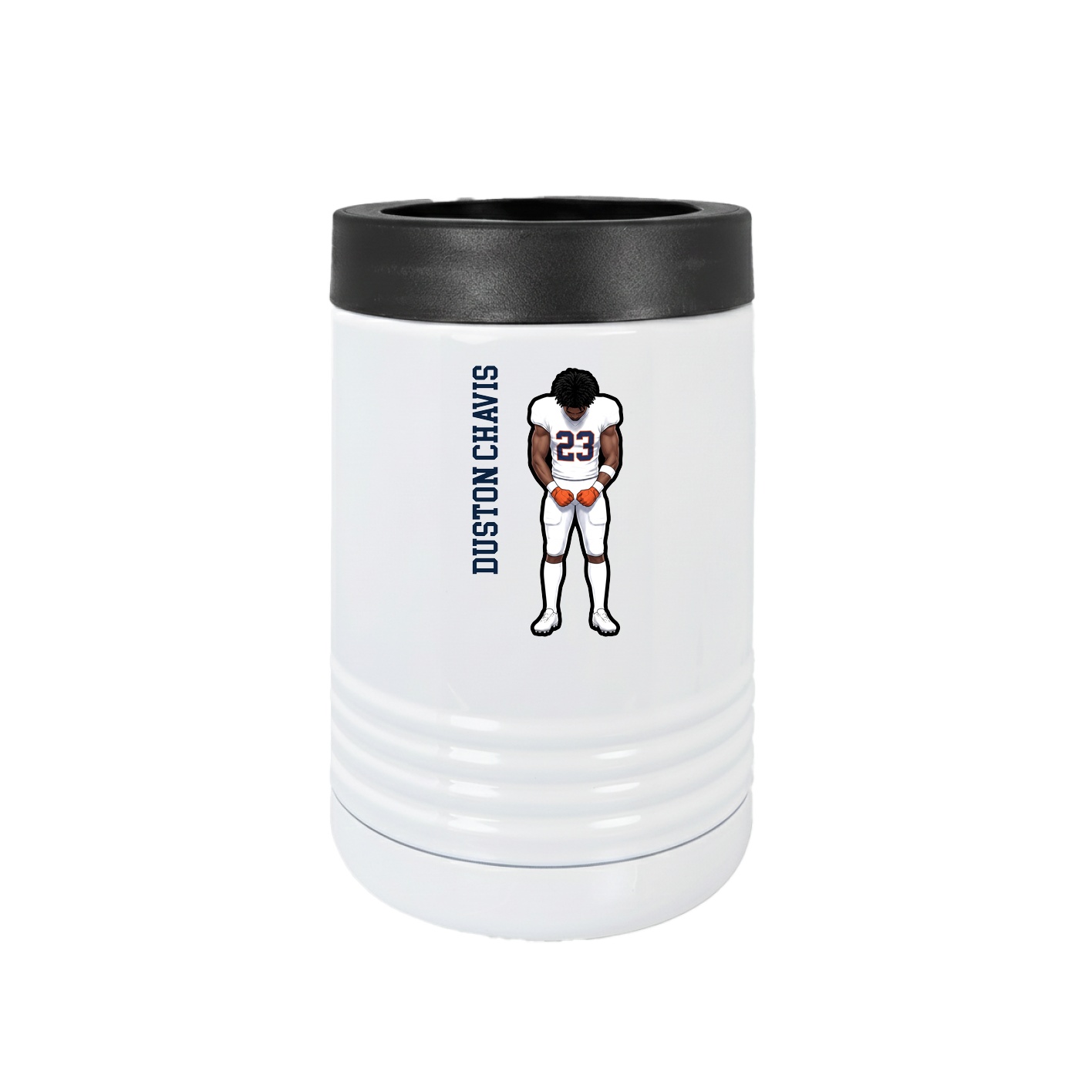 Beverage Holder — Name Vertical in White