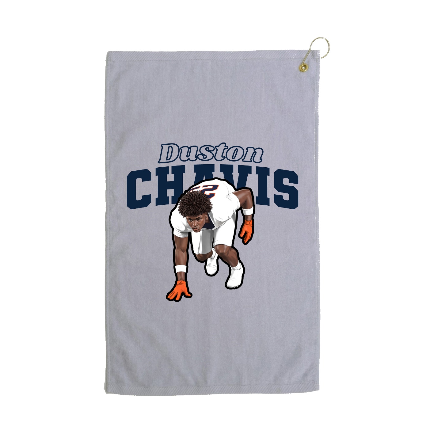 Golf Towel — Name Arch in Grey