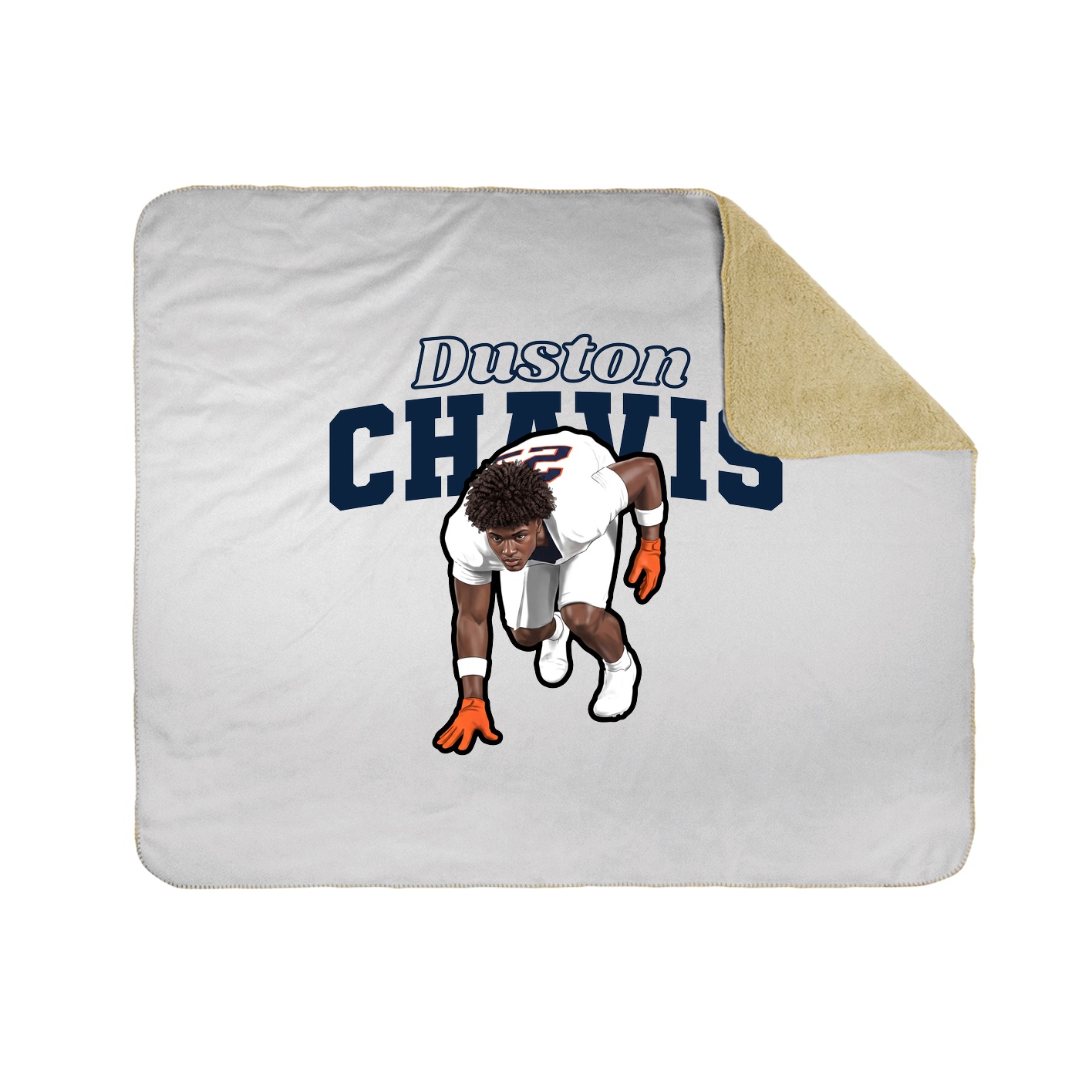 Throw Blanket — Name Arch in White