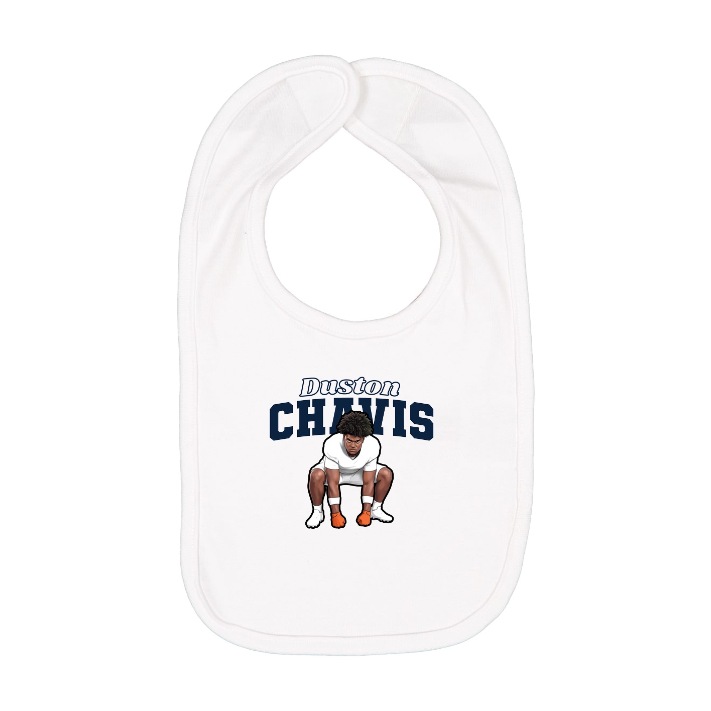 Infant Bib — Name Arch in White