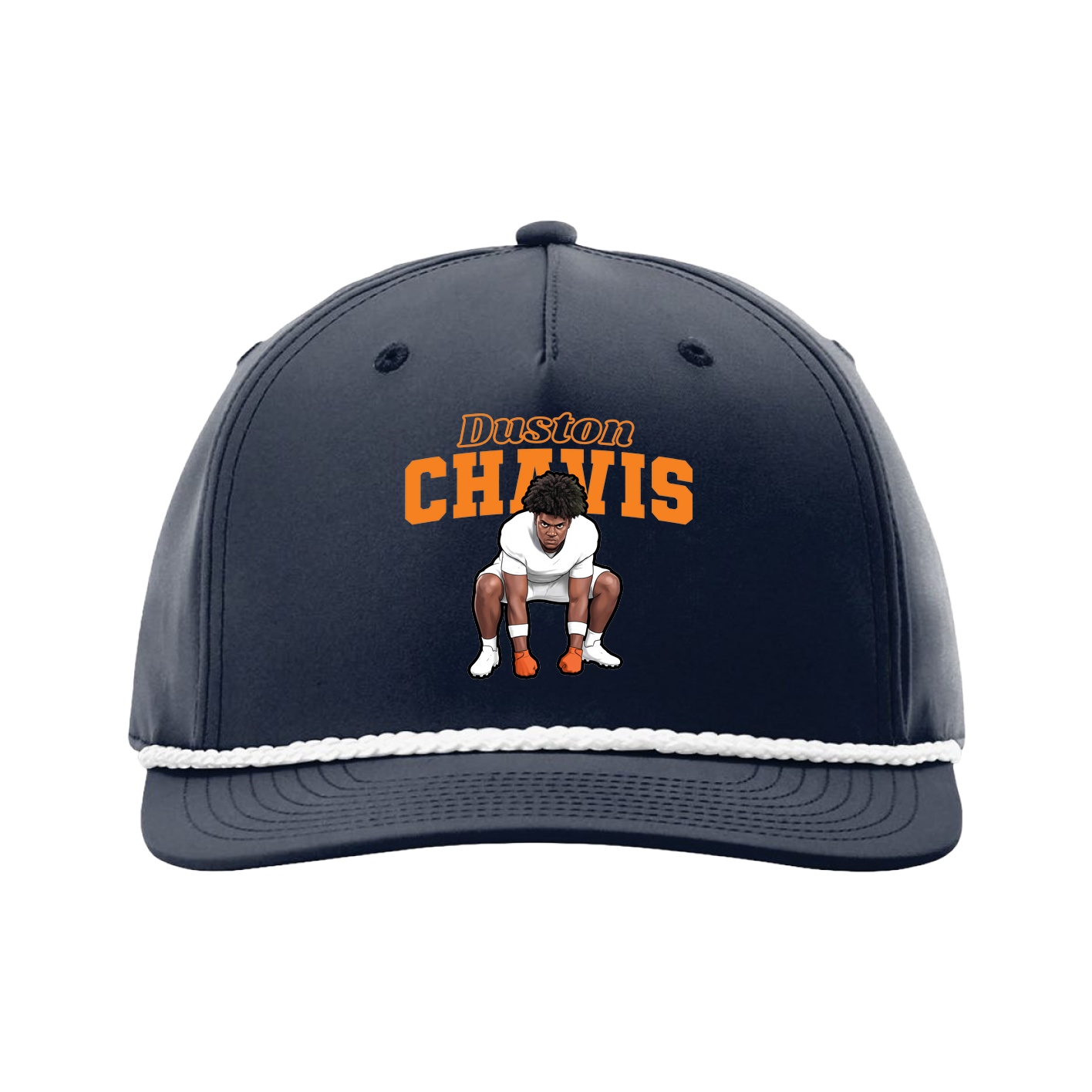 Five-Panel Classic Rope Cap — Name Arch in Navy
