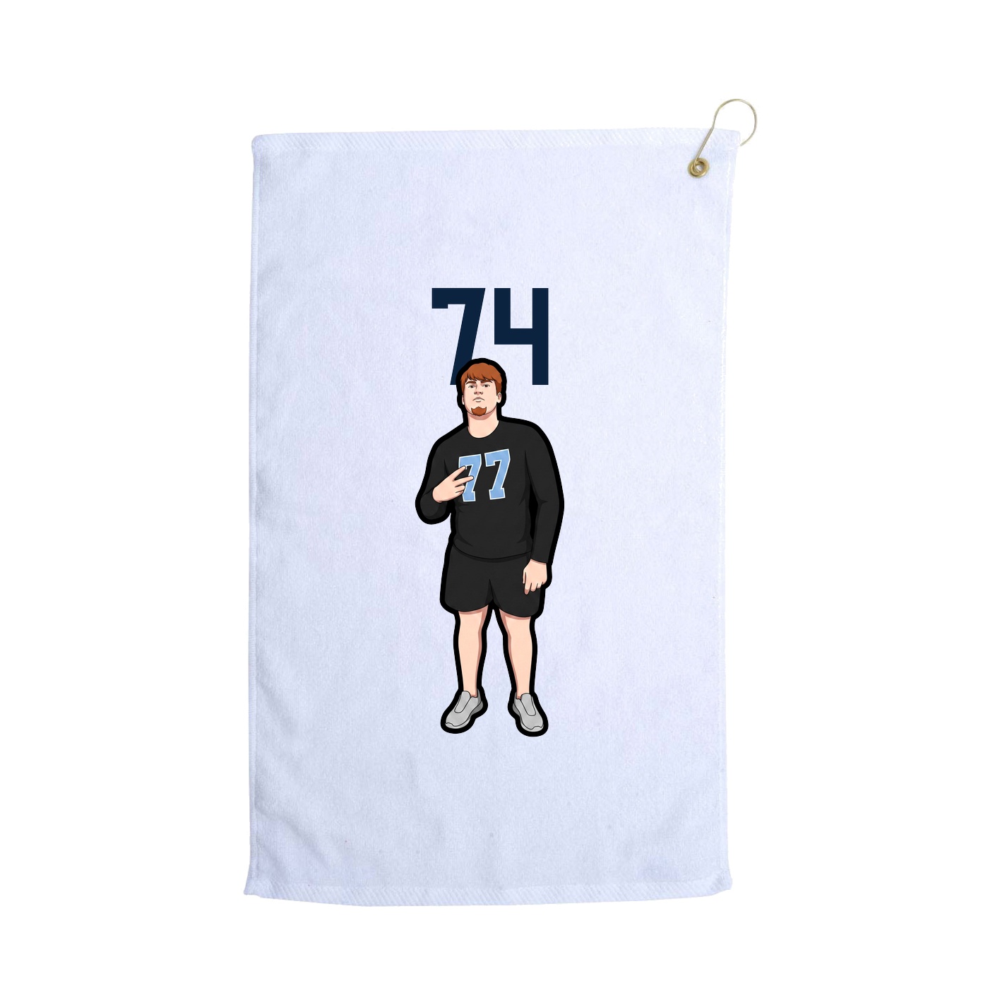 Golf Towel — Number Top in White