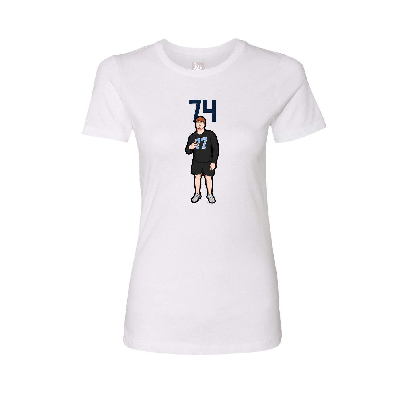 Fitted Women's Tee — Number Top in White