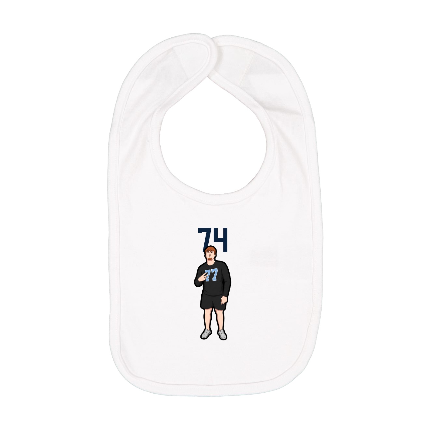 Infant Bib — Number Top in White