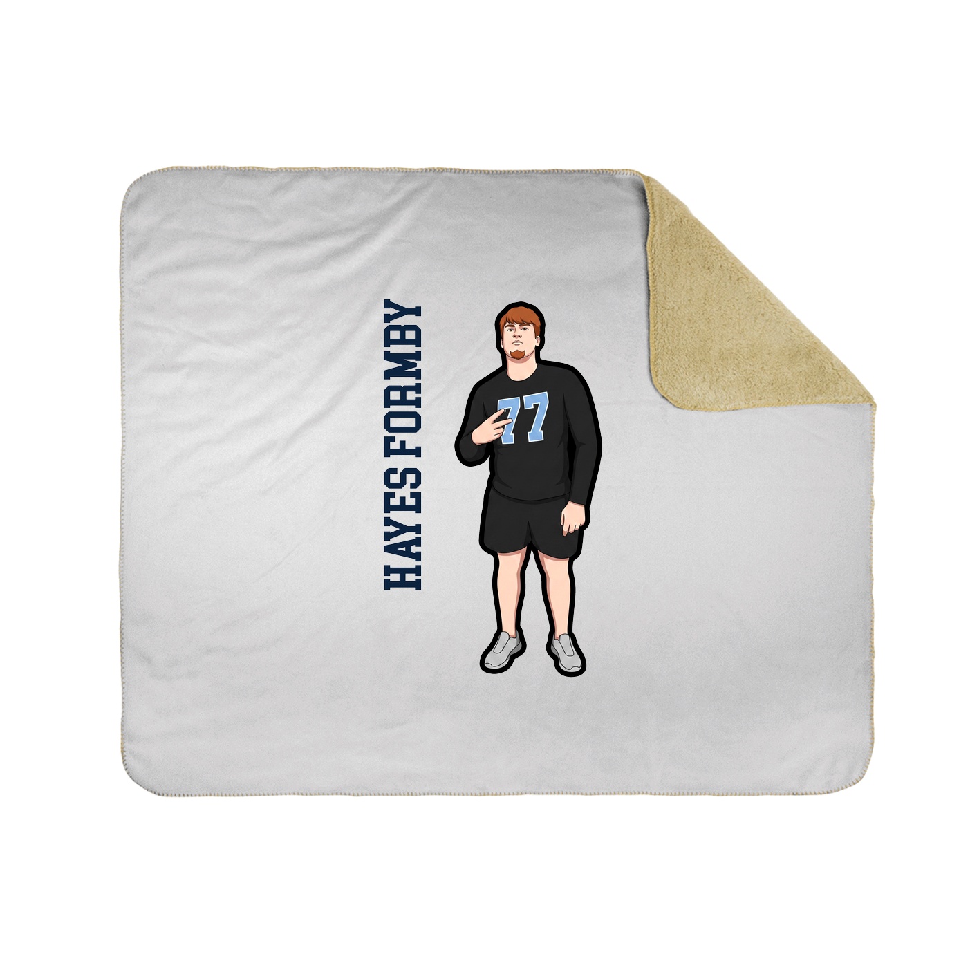 Throw Blanket — Name Vertical in White