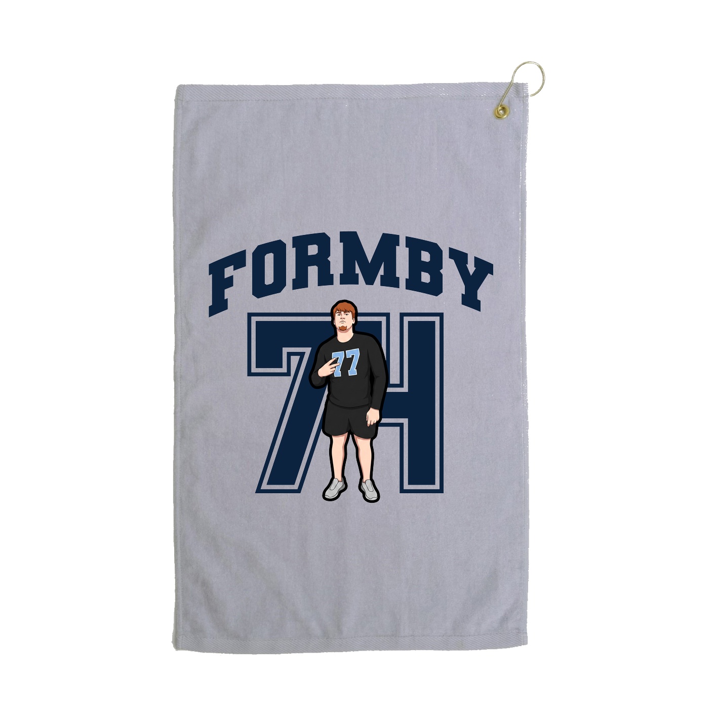 Golf Towel — Number in Grey