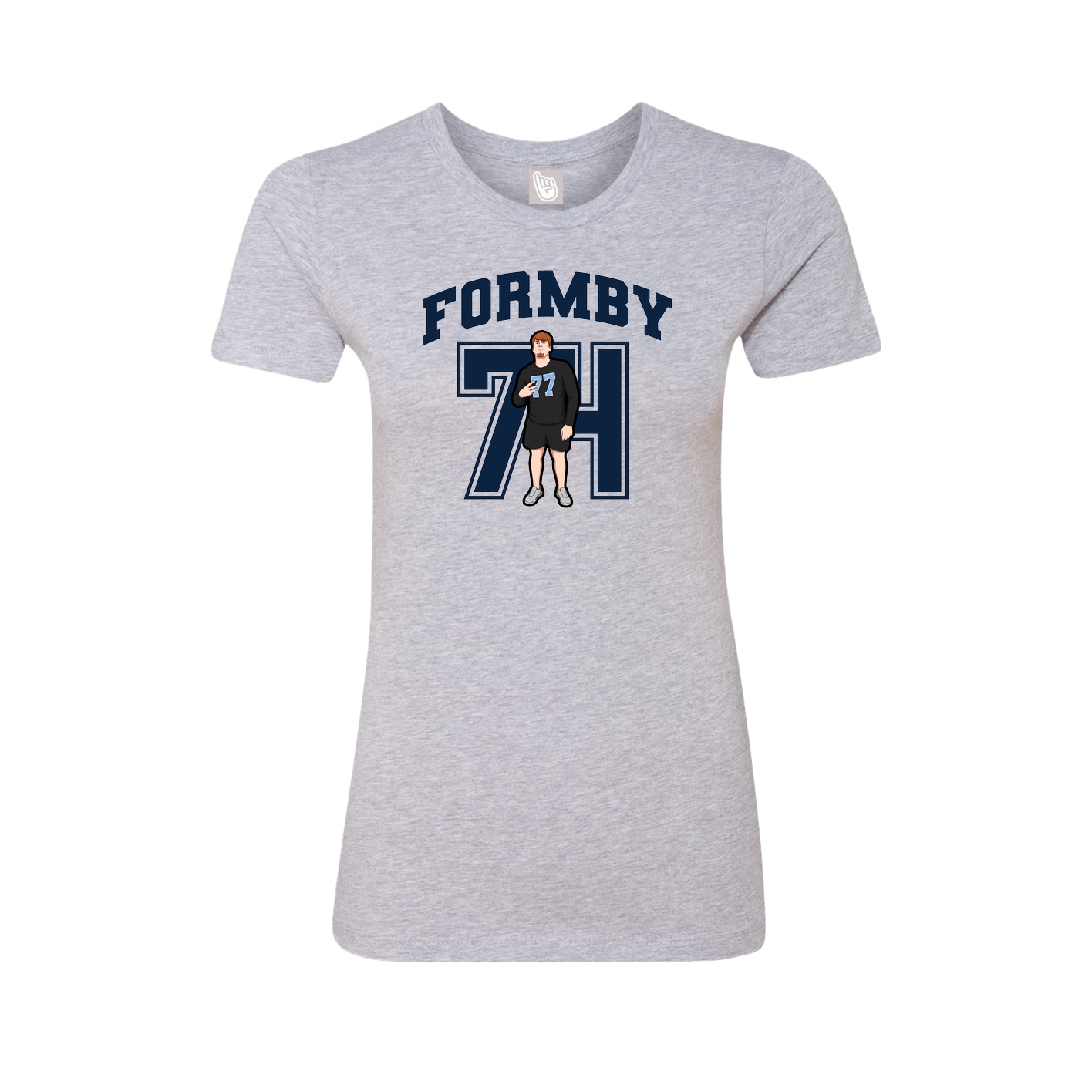 Fitted Women's Tee — Number in Grey