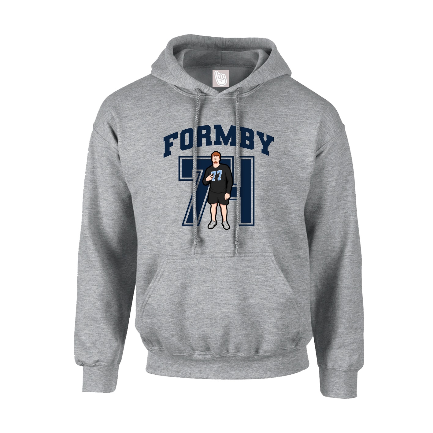 Youth Hoodie — Number in Grey