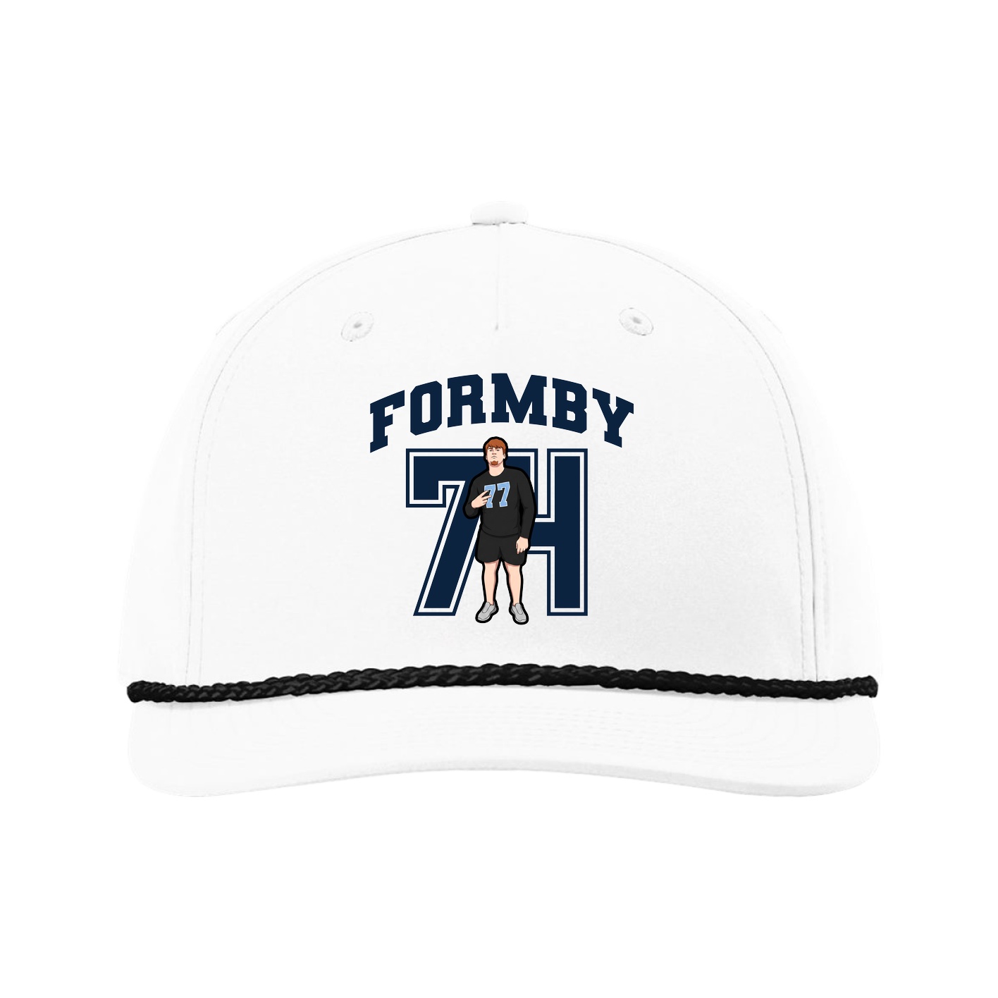 Five-Panel Classic Rope Cap — Number in White