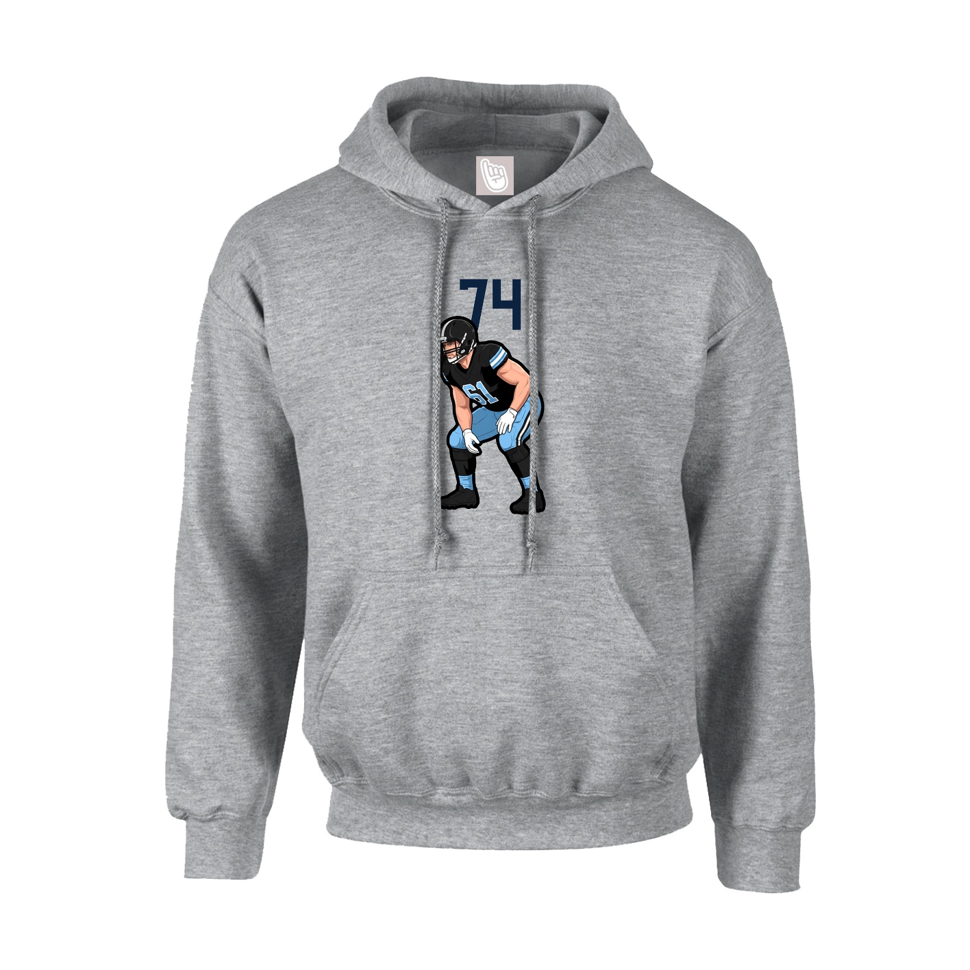 Hoodie — Number Top in Grey