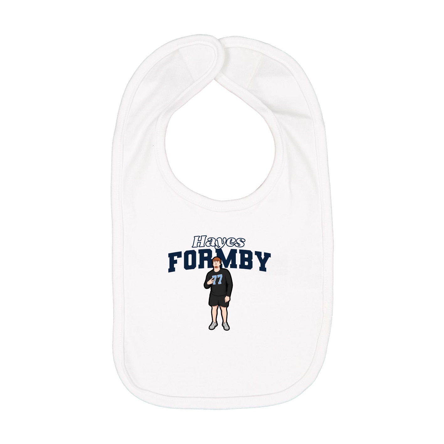 Infant Bib — Name Arch in White