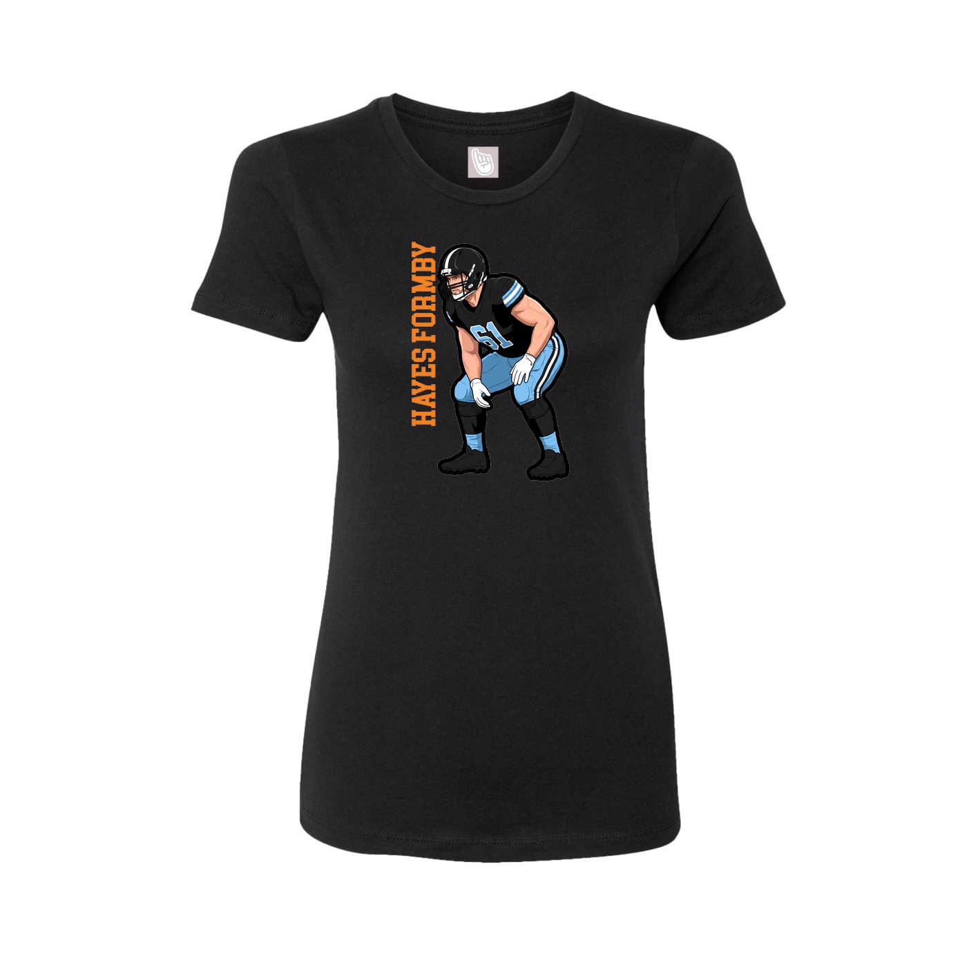 Fitted Women's Tee — Name Vertical in Black
