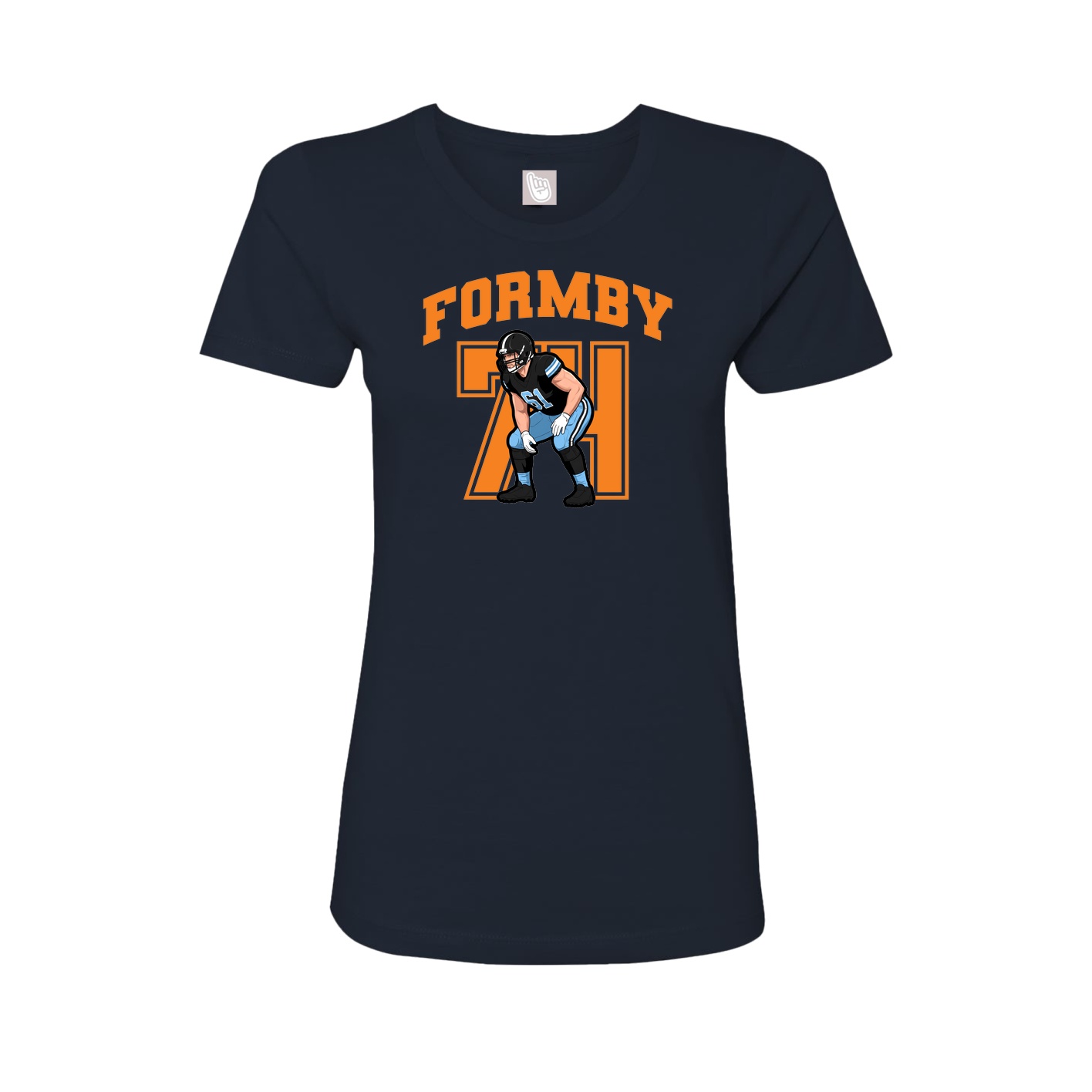 Fitted Women's Tee — Number in Navy