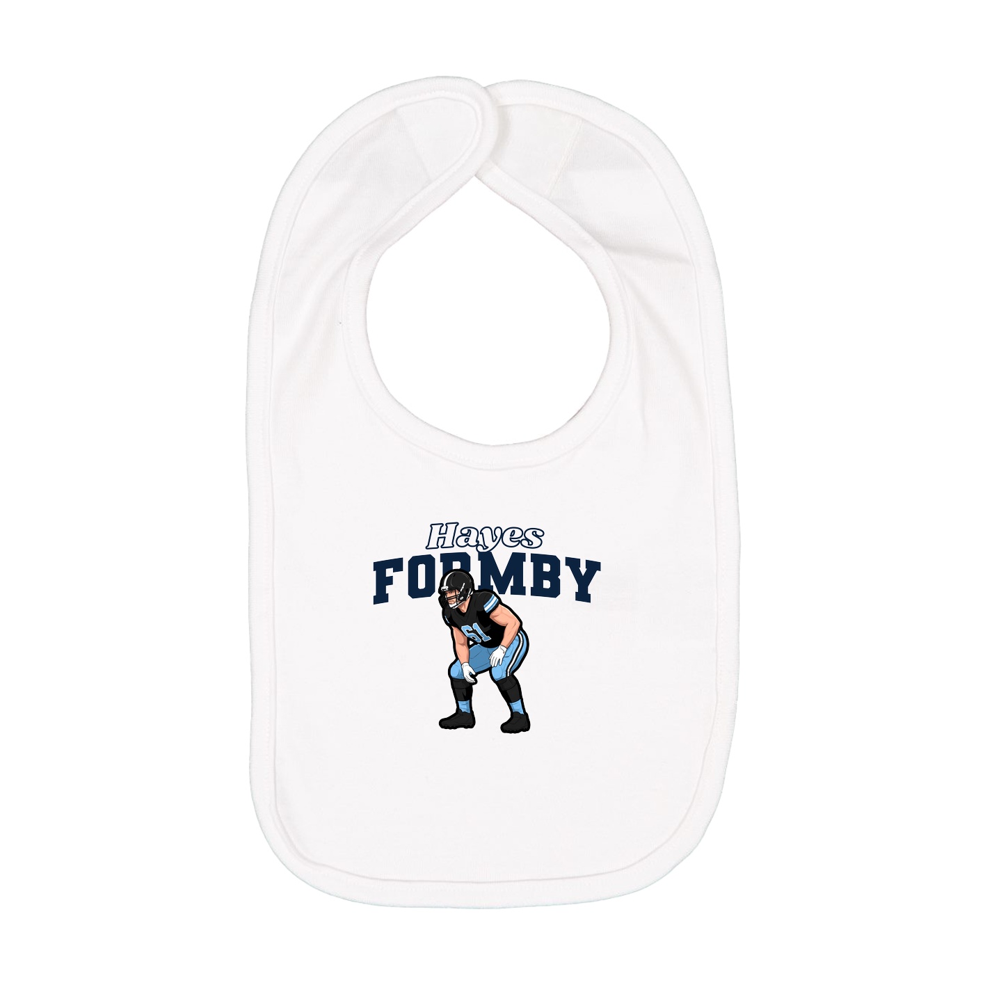 Infant Bib — Name Arch in White