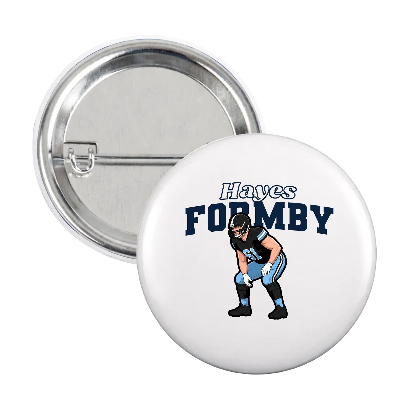 Game Day Button — Name Arch in White